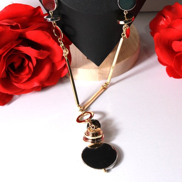 Chico's Silver and Gold Disk Necklace - Picture 4 of 9